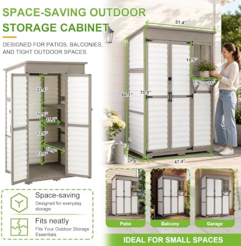 White Weatherproof Patio Storage Shed — photo 4