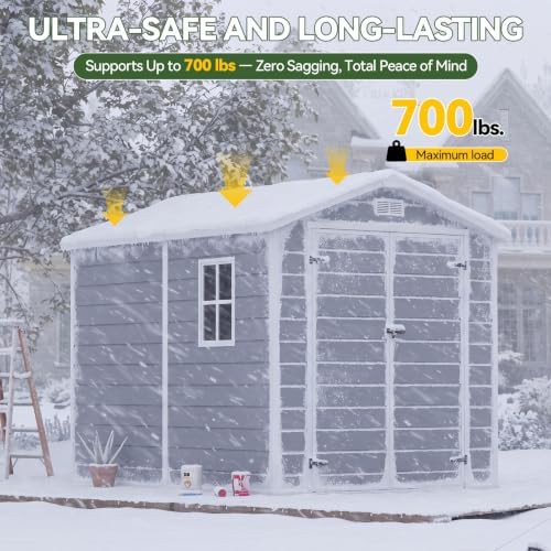 Large gray resin bike storage shed — photo 3