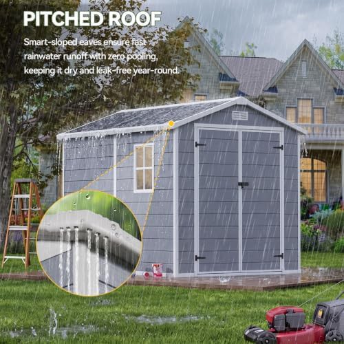 Large gray resin bike storage shed — photo 4
