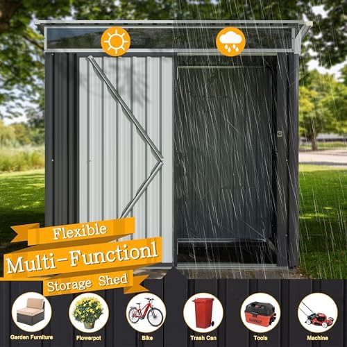 Six by four foot gray metal garden shed — photo 4