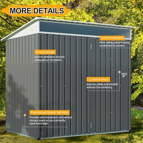 Six by four foot gray metal garden shed — photo 5