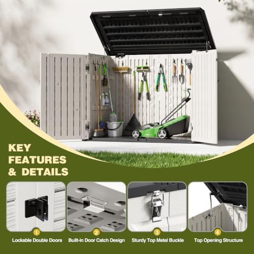 Horizontal resin lockable storage shed — photo 4