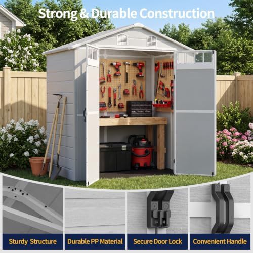 Plastic outdoor storage shed with floor — photo 3