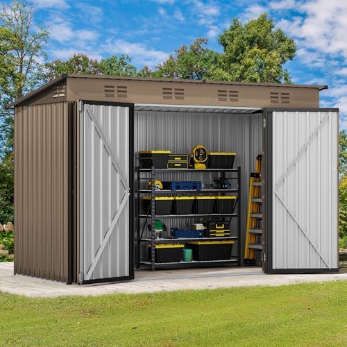 Large metal utility shed for tool storage — photo 3