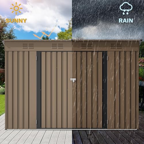 Large metal utility shed for tool storage — photo 4