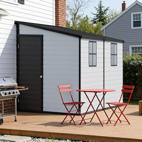 Black Resin Lean To Storage Shed