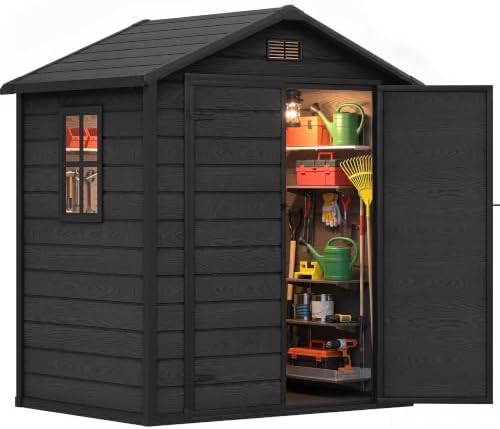 Resin bike storage shed with reinforced floor