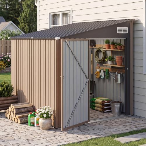 Eight by six foot lean to sloping roof shed