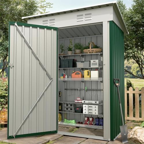 Sloped Roof Trash Can Storage Shed