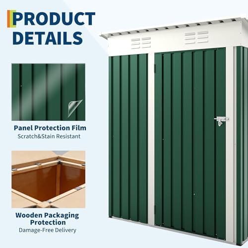 Sloped Roof Trash Can Storage Shed — photo 3