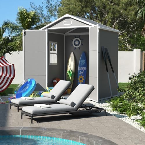 Gray Weatherproof Resin Storage Unit 6x4