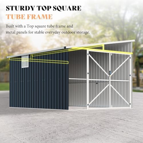 Wide lean to storage shed with lockable door — photo 4