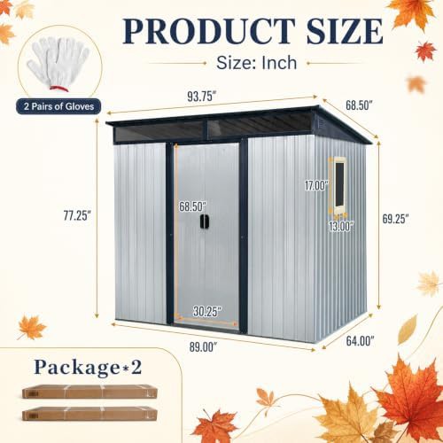 Lean to metal shed with sliding doors — photo 3