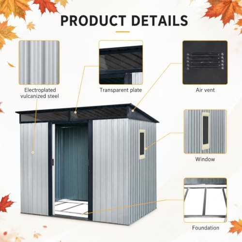 Lean to metal shed with sliding doors — photo 4