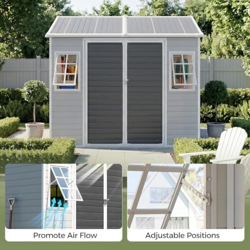 Resin storage shed with adjustable windows — photo 4