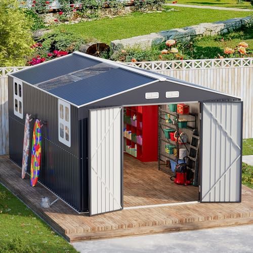 Extra Large Metal Shed with Skylight Windows