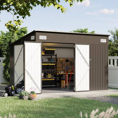 Black Metal Lean To Shed 10x8 With Floor