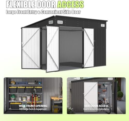 Black Metal Lean To Shed 10x8 With Floor — photo 4