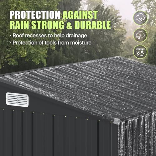 Black Metal Lean To Shed 8x4 With Floor — photo 4
