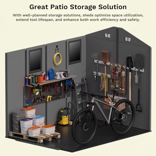Resin lawn mower storage shed 6x8 ft — photo 3