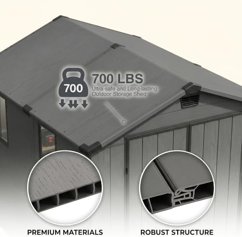 Resin lawn mower storage shed 6x8 ft — photo 4