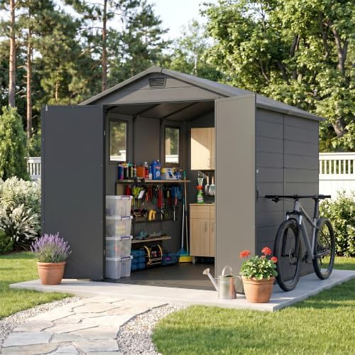 Resin lawn mower storage shed 6x8 ft — photo 5