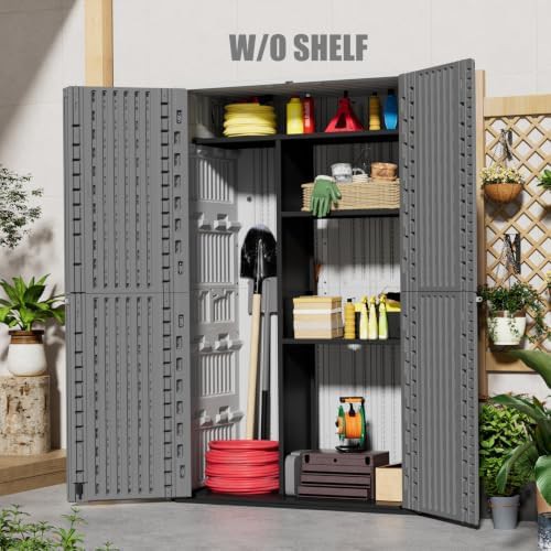 Large gray and white vertical utility shed — photo 4