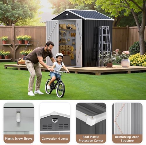 Metal garden shed for lawn mowers — photo 4