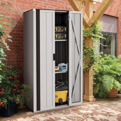 Vertical tall storage cabinet with base