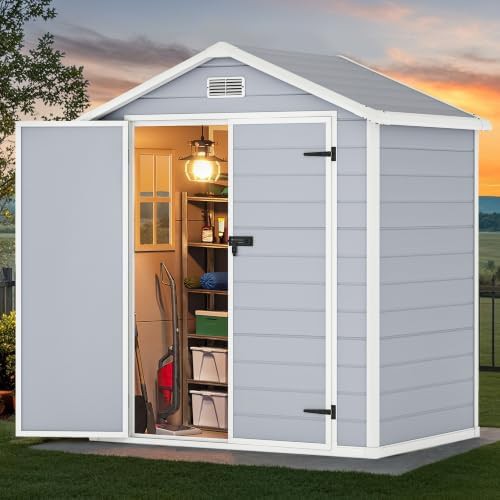 Resin bike storage shed with vents