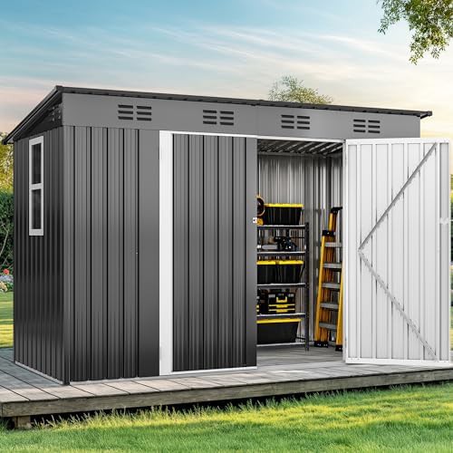 Nine by four metal shed with windows