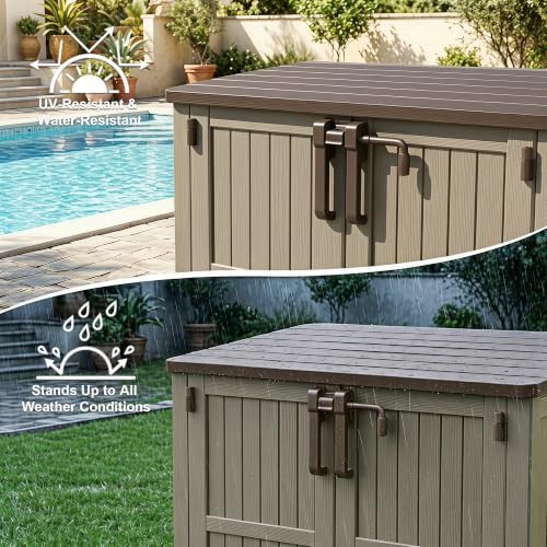 Brown Resin Patio Storage Cabinet Box — photo 3