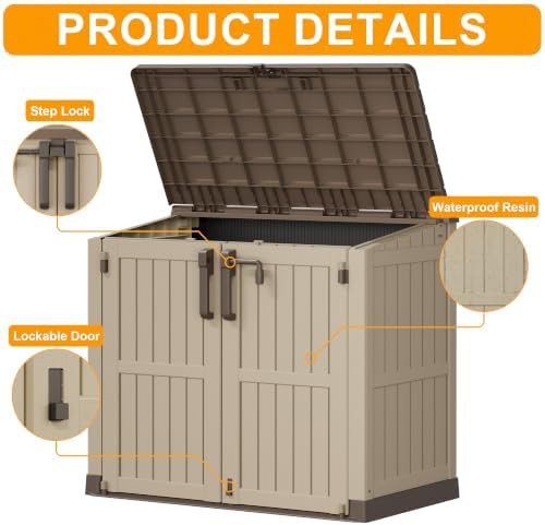 Brown Resin Patio Storage Cabinet Box — photo 4