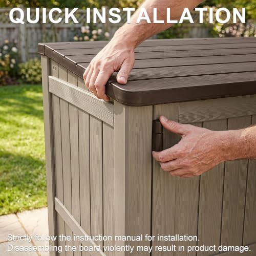 Brown Resin Patio Storage Cabinet Box — photo 5
