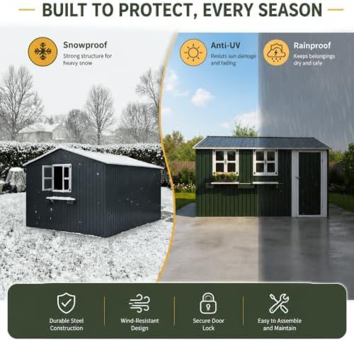 Coal Grey Walk-in Metal Bike Shed — photo 4