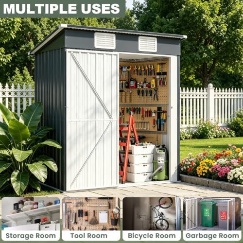 Vented Galvanized Steel Tool Shed 5x3 — photo 3