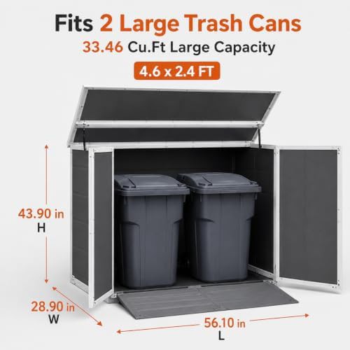 Resin garbage bin enclosure with floor ramp — photo 3