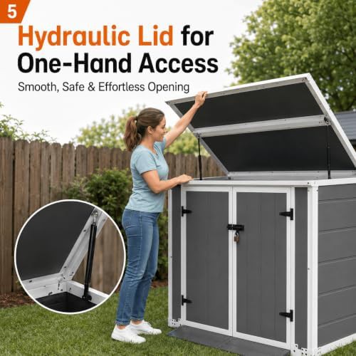 Resin garbage bin enclosure with floor ramp — photo 5