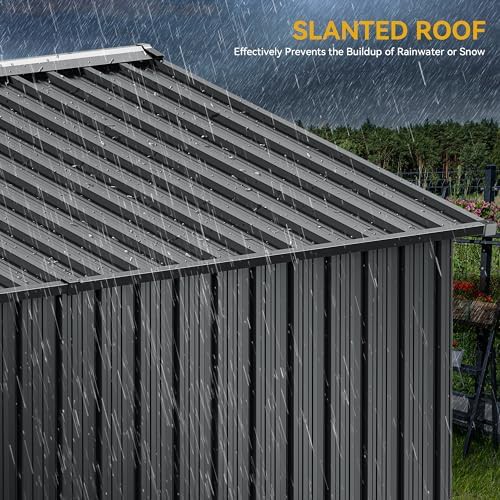 Galvanized steel storage shed with sloped roof — photo 4