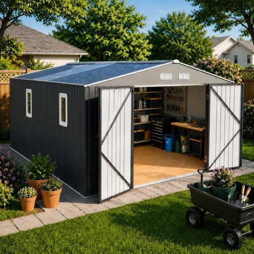 Weatherproof Ten by Twelve Metal Shed