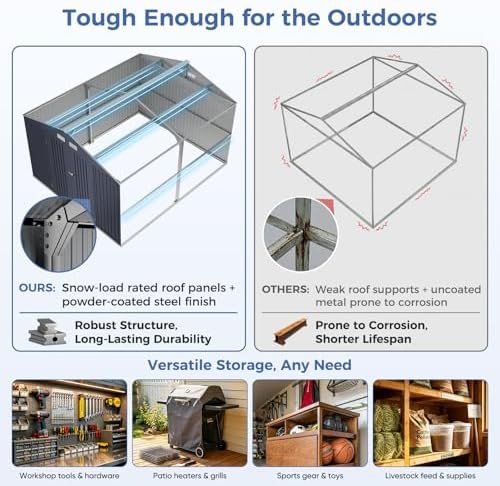 Weatherproof Ten by Twelve Metal Shed — photo 4