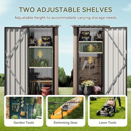 Small vertical outdoor storage cabinet with floor — photo 4