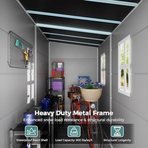 Gray Resin Lean To Shed with Window — photo 4