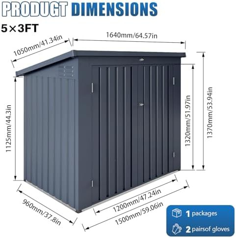 Metal double door waste bin storage cabinet — photo 3