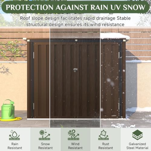 Horizontal waterproof trash can storage shed — photo 5