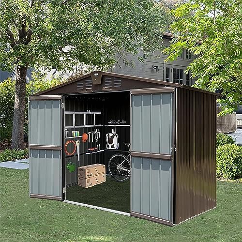 Metal storage shed with lockable double doors — photo 4
