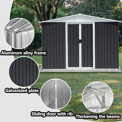 Aluminum garden shed with apex roof and sliding doors — photo 4