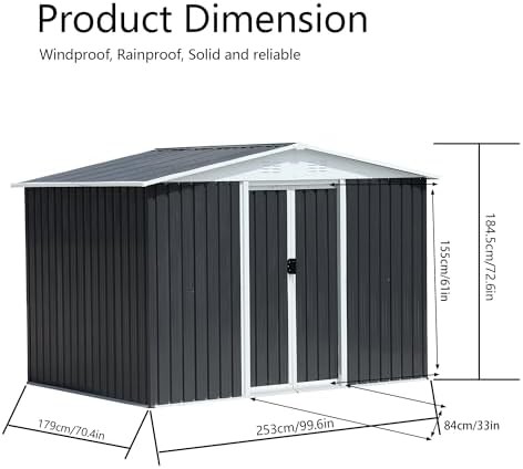 Aluminum garden shed with apex roof and sliding doors — photo 5