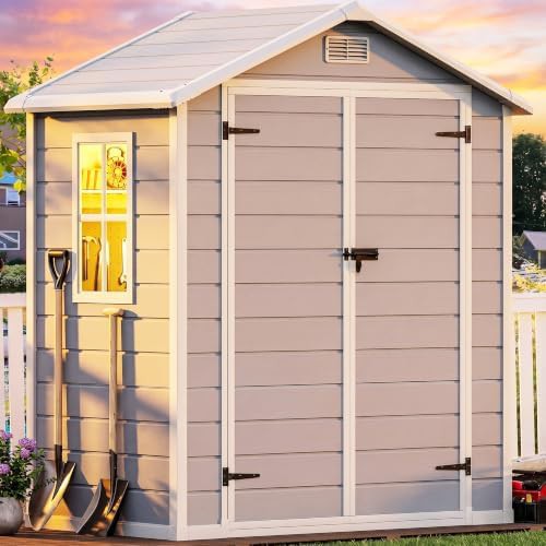 Resin bike storage shed with window and floor