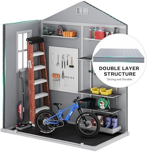 Resin bike storage shed with window and floor — photo 5